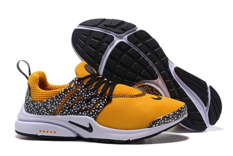 Nike Air Presto Gold Safari Yellow Grey Black Shoes - Click Image to Close